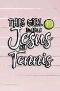 This Girl Runs on Jesus and Tennis: 6x9 Ruled Notebook, Journal, Daily Diary, Organizer, Planner