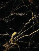 Notebook: Beautiful Black Marble Gold Bronze Lettering &#9733, School Supplies &#9733, Personal Diary &#9733, Office Notes 8.5 X