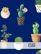 2019-2020 Planner Weekly and Monthly 8.5 X 11: Blue Cacti Theme Calendar Schedule Organizer and Journal Notebook (January 2019 - December 2020)