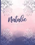 Natalie: Floral Personalized Lined Journal with Inspirational Quotes