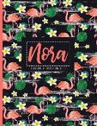 Nora: Floral Personalized Lined Journal with Inspirational Quotes