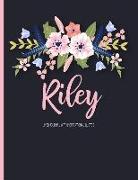 Riley: Floral Personalized Lined Journal with Inspirational Quotes