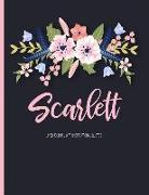 Scarlett: Floral Personalized Lined Journal with Inspirational Quotes