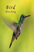 Watching Bird: Green Hummingbird Fly in the Air Gift for Watcher Birds in Camping Jungle or Forest Nature