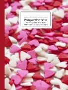 Composition Book Red, Pink & White Candy Hearts Wide Ruled