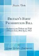 Britain's First Prohibition Bill