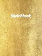 Sketchbook: Rough Gold Colored Texture: 120 Pages of 8.5 X 11 Blank Paper for Drawing, Sketching and Doodling, Glossy Cover