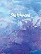 Sketchbook: Blue & Purple Paint Texture: 120 Pages of 8.5 X 11 Blank Paper for Drawing, Sketching and Doodling, Glossy Cover