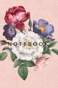 Notebook: Pretty Vintage Floral - Lined Notebook Journal - 120 Pages