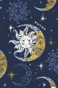 Notes: Lined Notebook Journal - 120 Pages - Astronomy Moon + Stars