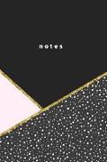 Notes: Lined Notebook Journal - 120 Pages - Geometric Polka Dots, Gold + Pink