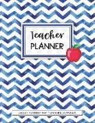 Lesson Planner for Teachers 2019-2020: Watercolor Blue Zig Zag Teacher Planner July 2019 - June 2020 Weekly Planner School Monthly Calendar Scheduler