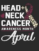 Head and Neck Cancer Awareness Month April: Notebook 100 Pages Blank Lined Paper