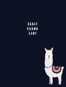 Crazy Llama Lady: Cute Llama Notebook &#9733, Personal Notes &#9733, Daily Diary &#9733, Office Supplies 8.5 X 11 - Big Notebook 150 Pag