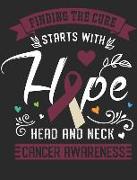 Finding the Cure Starts with Hope Head and Neck Cancer Awareness: Notebook 100 Pages Blank Lined Paper