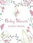 Baby Shower Guest Book: Guest Signing Book Flowers - White Floral