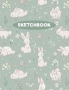 Sketchbook: Bunny Rabbit & Robin Garden: 120 Pages of 8.5 X 11 Blank Paper for Drawing, Sketching and Doodling