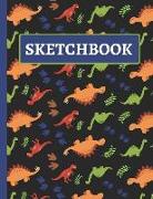 Sketchbook: Kids Multicolor Dinosaur Sketchbook for Doodling and Drawing
