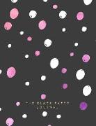 The Black Paper Journal: 8.5x11 Black Paper Notebook - College Ruled - Pink + White Polka Dots