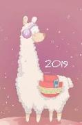 2019: Alpaca 2019 Planner 6x 9 Calendar Journal Organizer Notebook Schedule Gift for Women, Girls, Teachers and Students