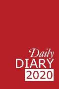 Daily Diary 2020: Red 365 Day Tabbed Journal January - December