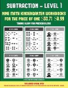 Taking Away for Preschoolers (Subtraction Level 1): 30 Black and White Preschool/Kindergarten Subtraction Worksheets (Includes 8 Additional Downloadab