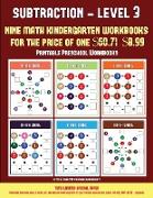 Printable Preschool Workbooks (Kindergarten Subtraction/Taking Away Level 3): 30 Full Color Preschool/Kindergarten Subtraction Worksheets (Includes 8