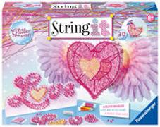 Ravensburger 18065 String it Maxi: 3D Heart, String Art Bastelset für Kinder ab 8 Jahren, Kreative Fadenbilder basteln, mit Glitter-Effekt
