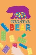 Mama Bear: Blank Lined Notebook Journal Diary Composition Notepad 120 Pages 6x9 Paperback ( Autism ) Orange