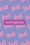 Notebook: Uwu Cuteness Overload Purple Pink Typography Meme
