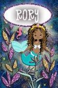 Mermaid Dreams Rory: Wide Ruled Composition Book Diary Lined Journal
