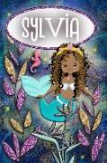 Mermaid Dreams Sylvia: Wide Ruled Composition Book Diary Lined Journal