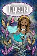Mermaid Dreams Teagan: Wide Ruled Composition Book Diary Lined Journal