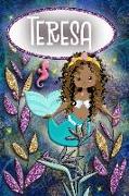 Mermaid Dreams Teresa: Wide Ruled Composition Book Diary Lined Journal