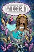 Mermaid Dreams Virginia: Wide Ruled Composition Book Diary Lined Journal