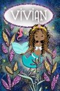 Mermaid Dreams Vivian: Wide Ruled Composition Book Diary Lined Journal