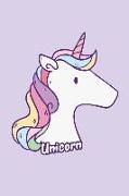 Unicorn Notebook: Cute Unicorn Purple Rainbow Cartoon: 100 Pages of 6 X 9 Lined Paper (Journal, Diary, Planner, Notes)