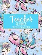 Teacher Planner 2019 - 2020 Lesson Planner: Blonde Mermaid Sea Turtle Unicorn Faux Glitter Aqua Blue Weekly Lesson Plan School Education Academic Plan
