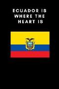 Ecuador Is Where the Heart Is: Country Flag A5 Notebook (6 X 9 In) to Write in with 120 Pages White Paper Journal / Planner / Notepad