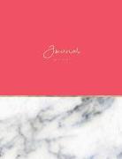 Journal Large Lined: Marble + Gold Notebook Hot Pink - 8.5 x 11 inches - Perfect Soft Bound