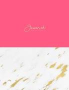 Journal Marble + Gold: Pink Gold Marble - Large-Size Lined Notebook - Perfect Soft Bound