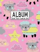 Album Blank Sticker Book for Girls: Sticker Alum, Sticker Activity Book, Blank Sticker Book for Kids Large 8.5 X 11