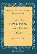 List Of Intercepted Plant Pests