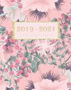 2019 - 2021 Three Year Planner: Flowers Watercolor, 36 Monthly Calendar Schedule Planner