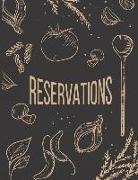 Reservations: Reservation Book for Restaurant 2019 365 Day Guest Booking Diary Hostess Table Log Journal Black Tan