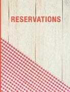 Reservations: Reservation Book for Restaurant 2019 365 Day Guest Booking Diary Hostess Table Log Journal Checkered Wood