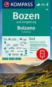 KOMPASS Wanderkarte 54 Bozen und Umgebung, Bolzano e dintorni 1:50.000