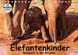Elefantenkinder. Spielplatz in der Savanne (Tischkalender 2020 DIN A5 quer)