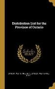 Distribution List for the Province of Ontario