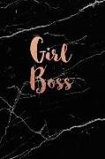 Girl Boss: Black Marble and Gold Notebook College Ruled Lined Pages 6 X 9 Journal